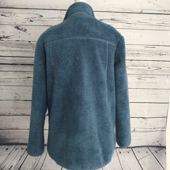 THE NORTH FACE Blue Warm Sherpa Fleece Full Zip Pockets Jacket - XL - Picture 5 of 8